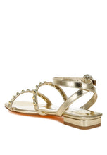 Load image into Gallery viewer, Flippity Studded Ankle Strap Flat Sandals
