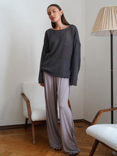 Load image into Gallery viewer, Round Neck Long Sleeve Knit Cover Up
