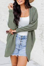 Load image into Gallery viewer, Laurel Green Waffle Knit Open Front Cardigan
