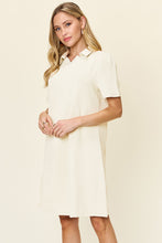 Load image into Gallery viewer, Double Take Full Size Texture Collared Neck Short Sleeve Dress
