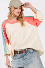 Load image into Gallery viewer, SAGE + FIG Color Block Curved Hem T-Shirt
