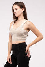 Load image into Gallery viewer, Washed Ribbed Cropped V-Neck Tank Top
