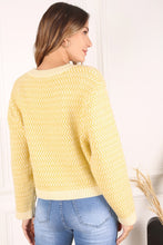 Load image into Gallery viewer, Herringbone Pattern Crew Neck Sweater

