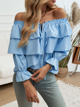 Load image into Gallery viewer, Devine Off-Shoulder Flounce Sleeve Blouse
