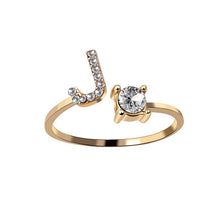 Load image into Gallery viewer, Womens New Design Adjustable 26 Initial Letter Ring Fashion Simple Elegant Jewelry
