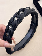 Load image into Gallery viewer, Rhinestone Braided Wide Headband
