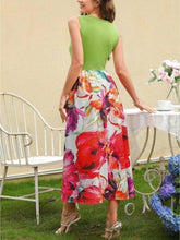 Load image into Gallery viewer, Printed Round Neck Sleeveless Dress
