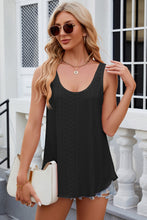 Load image into Gallery viewer, Eyelet Scoop Neck Wide Strap Tank
