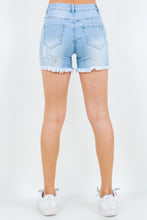 Load image into Gallery viewer, American Bazi High Waist Distressed Frayed Denim Shorts
