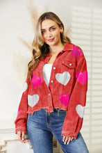 Load image into Gallery viewer, Heart Sequin Dropped Shoulder Jacket
