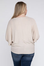 Load image into Gallery viewer, Plus Ribbed Batwing Long Sleeve Boat Neck Sweater
