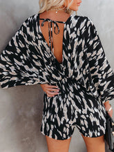 Load image into Gallery viewer, Tied Printed Kimono Sleeve Romper
