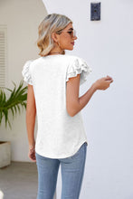 Load image into Gallery viewer, Smocked Flutter Sleeve V-Neck Top
