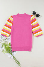 Load image into Gallery viewer, Contrast Half Sleeve Knit Top
