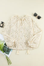 Load image into Gallery viewer, Floral Embroidered Lace Bubble Sleeve Shirt
