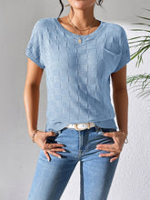 Load image into Gallery viewer, Round Neck Short Sleeve Knit Top
