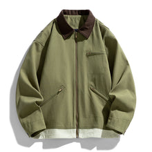 Load image into Gallery viewer, Mens Contrast Color Washed Polo Collar Jacket
