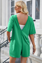 Load image into Gallery viewer, Backless Round Neck Half Sleeve Romper
