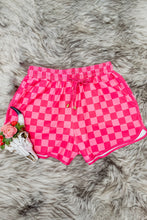 Load image into Gallery viewer, Rose Checkered Drawstring Elastic Waist Casual Shorts
