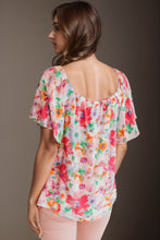 Load image into Gallery viewer, Printed Scoop Neck Flutter Sleeve Blouse
