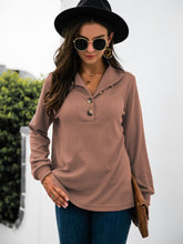 Load image into Gallery viewer, Half Button Long Sleeve T-Shirt
