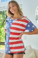 Load image into Gallery viewer, BiBi American Flag Theme Short Sleeve T-Shirt
