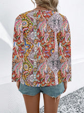 Load image into Gallery viewer, Printed V-Neck Long Sleeve Blouse
