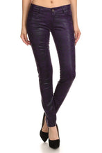 Load image into Gallery viewer, Low Rise Metallic Print Skinny Jeans Pants
