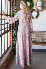 Load image into Gallery viewer, First Love Paisley Print Tie-Back Long Sleeve Maxi Dress
