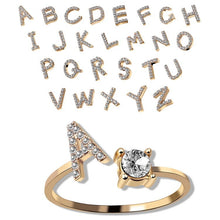 Load image into Gallery viewer, Womens New Design Adjustable 26 Initial Letter Ring Fashion Simple Elegant Jewelry
