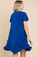 Load image into Gallery viewer, Culture Code Full Size Short Sleeve Ruffled Asymmetric Hem Dress
