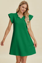 Load image into Gallery viewer, Double Take Full Size Ruffled V-Neck Cap Sleeve Dress

