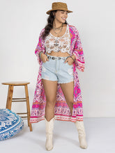 Load image into Gallery viewer, Plus Size Printed Open Front Longline Cardigan
