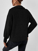 Load image into Gallery viewer, Honey Half Zip Dropped Shoulder Sweater
