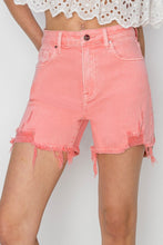 Load image into Gallery viewer, RISEN High Rise Distressed Denim Shorts
