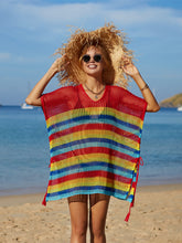 Load image into Gallery viewer, Cutout Striped Cover-Up with Tassel
