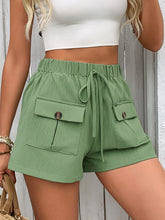 Load image into Gallery viewer, Tied Elastic Waist Shorts with Pockets
