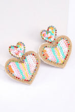 Load image into Gallery viewer, Pink Colorful Sequined Hearts Fashion Earrings
