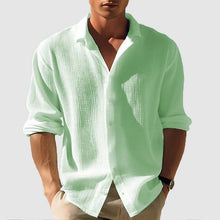 Load image into Gallery viewer, Men&#39;s Lapel Solid Long Sleeve Shirt
