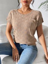 Load image into Gallery viewer, Round Neck Short Sleeve Knit Top
