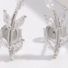 Load image into Gallery viewer, 925 Sterling Silver Zircon Leaf Shape Earrings
