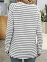 Load image into Gallery viewer, Striped Round Neck Long Sleeve T-Shirt
