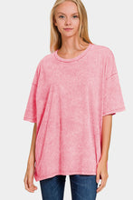 Load image into Gallery viewer, Zenana Full Size Washed Round Neck Drop Shoulder Oversized T-Shirt
