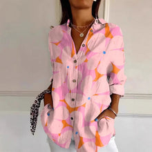 Load image into Gallery viewer, Womens Floral Print Long-sleeved Casual Button Top
