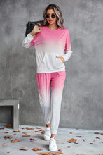 Load image into Gallery viewer, Gradient Round Neck Sweatshirt and Joggers Set
