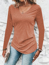 Load image into Gallery viewer, Heathered V-Neck Long Sleeve T-Shirt
