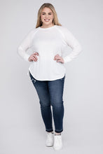 Load image into Gallery viewer, Plus Melange Baby Waffle Long Sleeve Top
