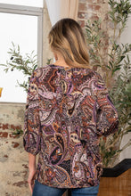 Load image into Gallery viewer, Sew In Love Paisley Print V-Neck Top
