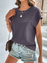 Load image into Gallery viewer, Textured Round Neck Short Sleeve Top
