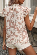 Load image into Gallery viewer, Printed Ruffled Cap Sleeve Blouse
